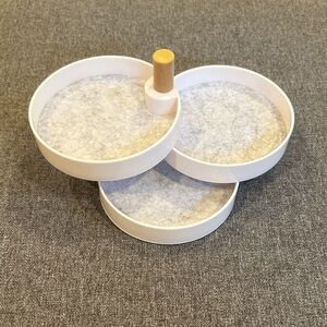 Elegant White Rotating Jewelry Organizer